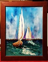 Cinderella - puffy sails (40 x 30, beautiful frame)