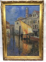 Imre Gergely, Venice, oil on canvas