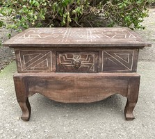 Asian hand carved tropical wood wooden drawer small dresser table table oriental