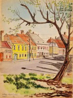 Zoltán Legány (1911-1993): stone nail, smoke s. Street, 1965 - exhibited