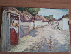 Antik képeslap, művészi, Elhagyatva, síró lány,Rotophot. Magyar művészet kiadó postatiszta