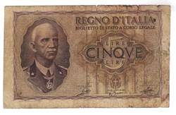 5 líra lire 1940 Olaszország