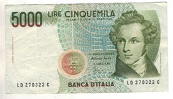5000 lira lire 1985 signo Fazio és Amici Olaszország