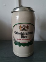 Large beer mug with lid (1 liter)