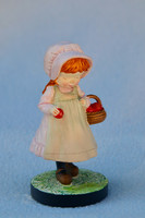 Little girl with apple basket. Sarah kay statue with certificate