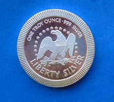 Ritka 1 uncia .999 ezüst American Eagle - Amerikai Sas / Szabadság Harang - UNC - AG