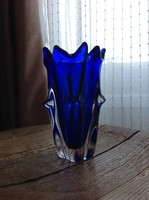 Old Czech crystal glass vase