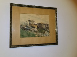 Bánszki Tamás Földeák, 1892 - 1971, Földeák gyönyörű eredeti akvarell festményes