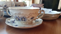 Zsolnay búzavirágos leves csésze tányérral