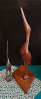 Retro carved wooden bird 2 pcs