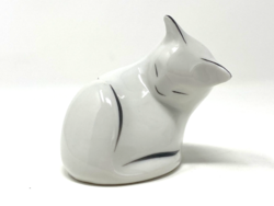 Hollóházi összegömbölyödött Art Deco porcelán cica macska - CZ