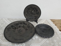 Gyönyörű Madaras Nádudvar fekete kerámia falitányér tányér nosztalgia Gyűjtői Falusi paraszti