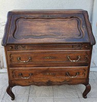 Neo-baroque style antique oak desk / chest of drawers