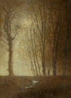 László Mednyánszky - forest in the moonlight - reprint