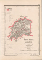 Árva megye közigazgatási térkép 1880, Hátsek Ignácz, Magyarország, járás, Posner, Rautmann