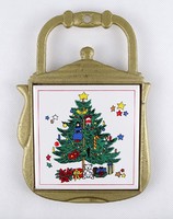 1I090 Lanka Walltiles karácsonyi kerámia falidísz 20 cm SRI LANKA