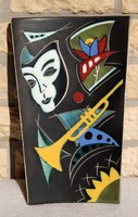 The world of jazz - ceramic wall decoration in art deco style