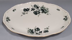 Zsolnay green floral fried serving bowl