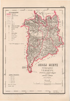 Abauj megye közigazgatási térkép 1880, Hátsek Ignácz, Magyarország, járás, Posner, Rautmann, Abaúj
