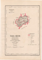 Administrative map of Torna county 1880, back ignácz, hungary, district, posner, rautmann