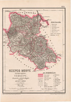 Szepes megye közigazgatási térkép 1880, Hátsek Ignácz, Magyarország, járás, Posner, Rautmann