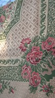 30s green floral tablecloth intact in beautiful condition