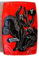 Scene with nudes and horses, 1963 - ceramic wall decoration, numbered 499/290