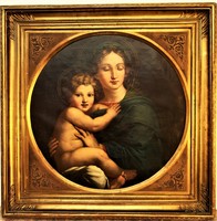 The childhood of Madonna of Nándor Rákosi (1832 - 1884) from 1876 with 94x94cm original guarantee!