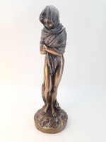 Női szobor, bronz hatású, Veronese, 24 cm