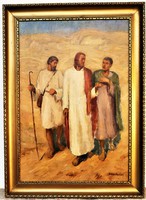 Gábor Döbrentey (1897 - 1990) Jesus and his disciples. C painting 114x84cm with original guarantee!