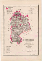 Hont megye közigazgatási térkép 1880, Hátsek Ignácz, Magyarország, járás, Posner, Rautmann