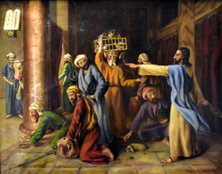 Patrick Alexander of Hercules 1943: Jesus expels merchants from the temple (biblical scene)