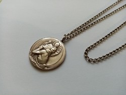 Vintage 925 sterling silver necklace with pendant - patron saint of Christopher