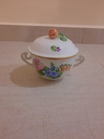Herendi virágmintás leveses csésze + tető