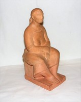 Statue of Alexander the Great sitting woman terracotta