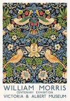 William morris centennial exhibition reprint poster victorian wallpaper textile pattern strawberry bird