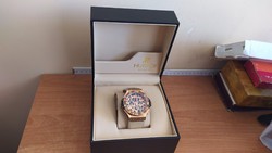 Unique chronograph watch with hublot inscription in box