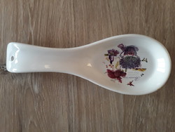 Provencal style lavender white ceramic wooden spoon holder