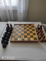 Antik fa sakk készlet