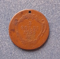 Italian states (gorizia) 2 soldi 1799 k (nail mine)