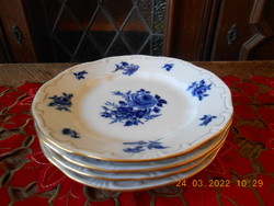 Zsolnay kék rózsa mintás süteményes tányér