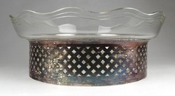 1H872 antique silver plated christofle glass serving fruit platter