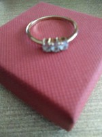 Akvamarin köves aranyozott ezüst gyűrű
