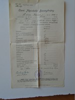 ZA397.15  Elemi Népiskolai  Bizonyítvány 1938 RECSK  Pócs János - Csoór Gáspár Zsolczay Gyula