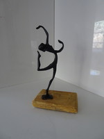Art deco bronz hibátlan akt balerina táncoslány szobor
