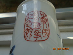 Kézzel festett szignós modern japán porcelán pohár