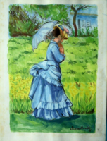 Claude Monet: Walking in the Yard - Study Drawing