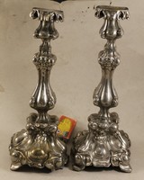 Pair of antique silver plated candle holders 923