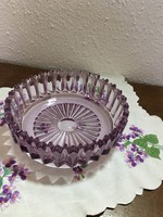 Purple glass bowl, serving, centerpiece.