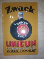 Zwack unicum reklám fémtábla új